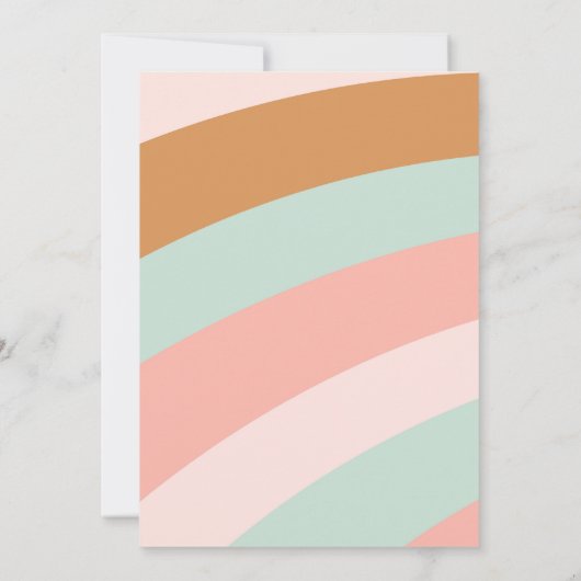 Groovy Eight ist ein Vibe Retro Pastells 8. Geburt Einladung (Rückseite)