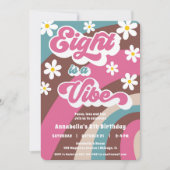 Groovy Eight ist ein Vibe-Rosa-aquamarines Mädchen Einladung (Vorderseite)