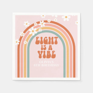 Groovy Eight ist eine Stimmung Gänseblümchen Regen Serviette