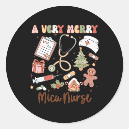 Groovy ein sehr lustiges Micu Nurse Xmas Medical I Runder Aufkleber (Vorderseite)