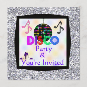Groovy Einladung Disco THEMA Party-BLING