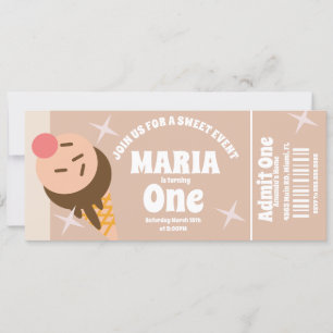 Groovy-Eis-Geburtstags-Ticket-Party    Einladung