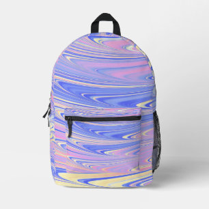 Groovy Eklektische Quirkige Wellige Pastell Abstra Bedruckter Rucksack