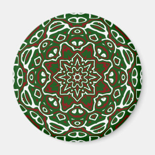 Groovy Eklektische Verzierte Weihnachts-Mandala-Mu Magnet