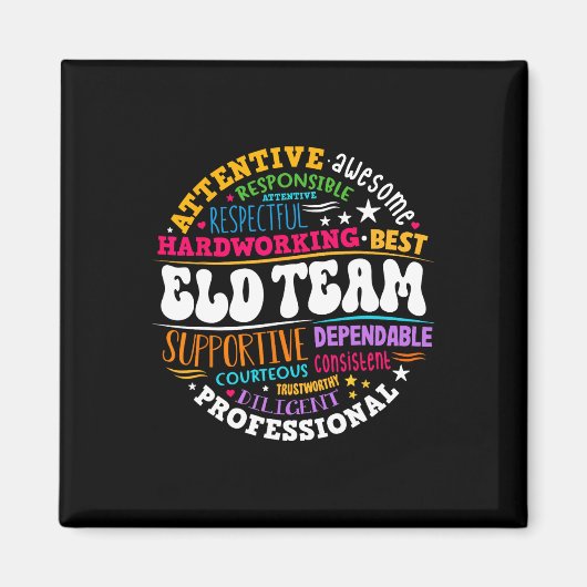 Groovy Eld Team Crew Englischsprachentwicklung Magnet (Vorne)