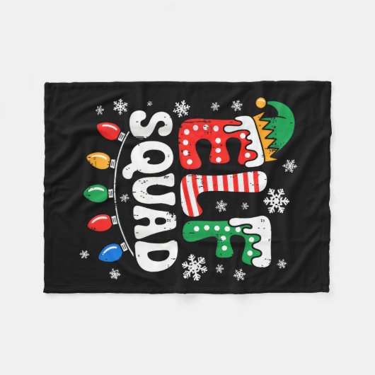Groovy Elf Squad Elf Familie Weihnachten Matching  Fleecedecke (Vorderseite (Horizontal))