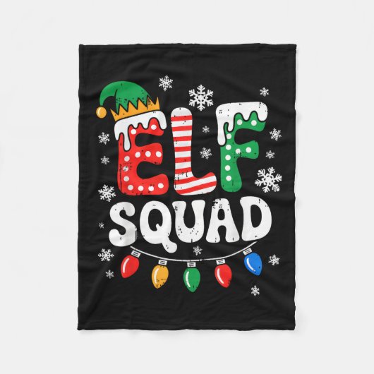 Groovy Elf Squad Elf Familie Weihnachten Matching  Fleecedecke (Vorderseite)