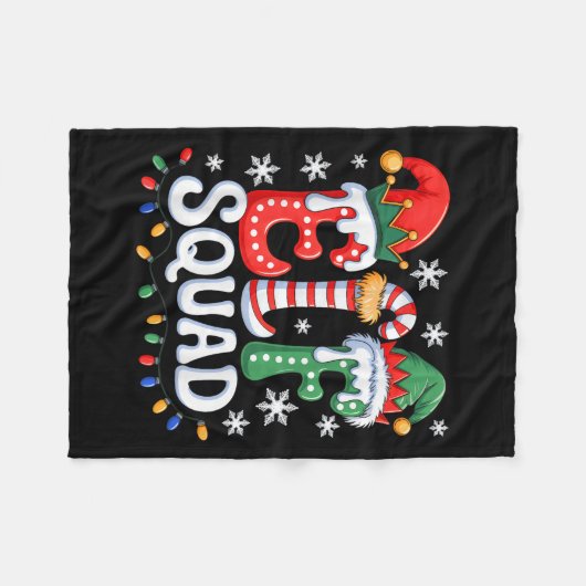 Groovy Elf Squad Elf Familie Weihnachten Matching Fleecedecke (Vorderseite (Horizontal))