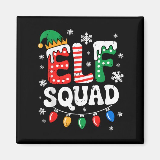 Groovy Elf Squad Elf Familie Weihnachten Matching Magnet (Vorne)