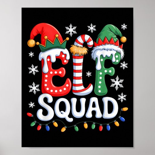 Groovy Elf Squad Elf Familie Weihnachten Matching  Poster (Vorne)