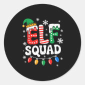 Groovy Elf Squad Elf Familie Weihnachten Matching  Runder Aufkleber (Vorderseite)