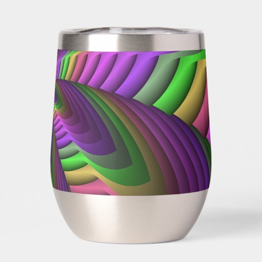 Groovy Energetic Colorful Neon Fraktal Pattern (Rückseite)