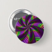 Groovy Energetic Colorful Neon Fraktal Pattern Button (Vorne & Hinten)