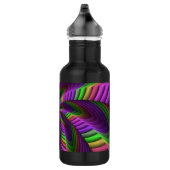 Groovy Energetic Colorful Neon Fraktal Pattern Edelstahlflasche (Rechts)