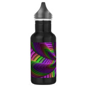 Groovy Energetic Colorful Neon Fraktal Pattern Edelstahlflasche (Links)