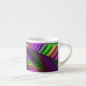 Groovy Energetic Colorful Neon Fraktal Pattern Espressotasse (Rechts)