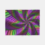 Groovy Energetic Colorful Neon Fraktal Pattern Fleecedecke (Vorderseite (Horizontal))
