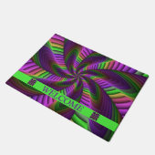 Groovy Energetic Colorful Neon Fraktal Pattern Fußmatte (Schrägansicht)