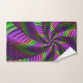 Groovy Energetic Colorful Neon Fraktal Pattern Handtuch (Handtuch)