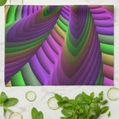 Groovy Energetic Colorful Neon Fraktal Pattern Handtuch (Gefaltet)