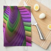 Groovy Energetic Colorful Neon Fraktal Pattern Handtuch (Viertel Falte)