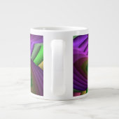 Groovy Energetic Colorful Neon Fraktal Pattern Jumbo-Tasse (Rückseite)