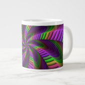 Groovy Energetic Colorful Neon Fraktal Pattern Jumbo-Tasse (Vorderseite Rechts)