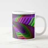 Groovy Energetic Colorful Neon Fraktal Pattern Jumbo-Tasse (Rechts)