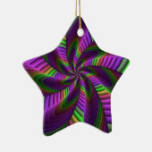 Groovy Energetic Colorful Neon Fraktal Pattern Keramik Ornament (Rechts)