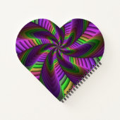 Groovy Energetic Colorful Neon Fraktal Pattern Notizblock (Rückseite)