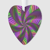 Groovy Energetic Colorful Neon Fraktal Pattern Ornament (Vorderseite)