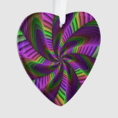 Groovy Energetic Colorful Neon Fraktal Pattern Ornament (Vorderseite)