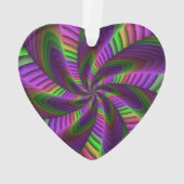 Groovy Energetic Colorful Neon Fraktal Pattern Ornament (Rückseite)