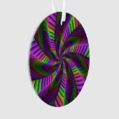 Groovy Energetic Colorful Neon Fraktal Pattern Ornament (Vorderseite)