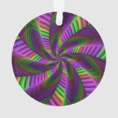 Groovy Energetic Colorful Neon Fraktal Pattern Ornament (Rückseite)