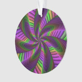 Groovy Energetic Colorful Neon Fraktal Pattern Ornament (Vorderseite)