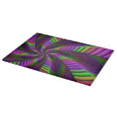 Groovy Energetic Colorful Neon Fraktal Pattern Schneidebrett (Ecke)