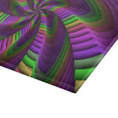 Groovy Energetic Colorful Neon Fraktal Pattern Schneidebrett (Ecke)