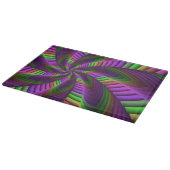 Groovy Energetic Colorful Neon Fraktal Pattern Schneidebrett (Ecke)
