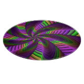 Groovy Energetic Colorful Neon Fraktal Pattern Schneidebrett (Ecke)