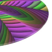 Groovy Energetic Colorful Neon Fraktal Pattern Schneidebrett (Ecke)