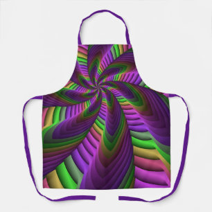 Groovy Energetic Colorful Neon Fraktal Pattern Schürze