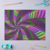 Groovy Energetic Colorful Neon Fraktal Pattern Seidenpapier (Basteln)