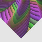 Groovy Energetic Colorful Neon Fraktal Pattern Seidenpapier (Detail)