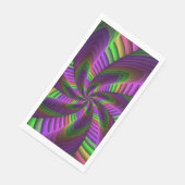 Groovy Energetic Colorful Neon Fraktal Pattern Serviette (Ecke)