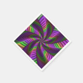 Groovy Energetic Colorful Neon Fraktal Pattern Serviette (Ecke)