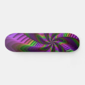 Groovy Energetic Colorful Neon Fraktal Pattern Skateboard (Horizontal)