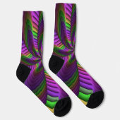 Groovy Energetic Colorful Neon Fraktal Pattern Socken (Rechts)