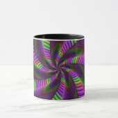Groovy Energetic Colorful Neon Fraktal Pattern Tasse (Zentrum)