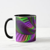 Groovy Energetic Colorful Neon Fraktal Pattern Tasse (Links)